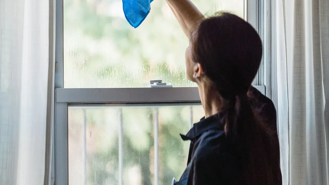 Wiping a residential window clean